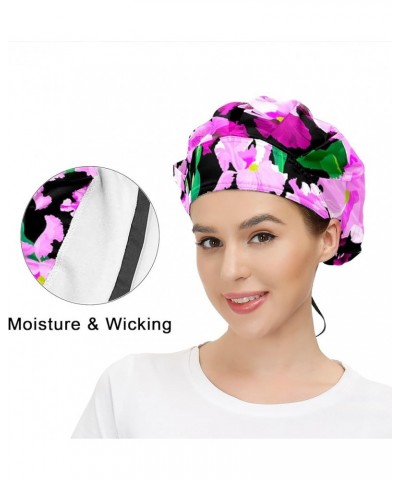 Adjustable Working Caps, Elastic Bandage Tie Back Hats, Cover Hair Bouffant Hats with Sweatband 99 Flower Leaves (363) $9.99 ...