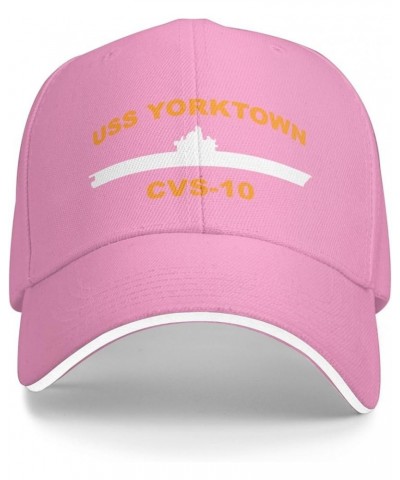 USS Yorktown CVS-10 Unisex Baseball Caps Sandwich Caps Casual hat Pink $11.27 Baseball Caps