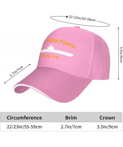 USS Yorktown CVS-10 Unisex Baseball Caps Sandwich Caps Casual hat Pink $11.27 Baseball Caps