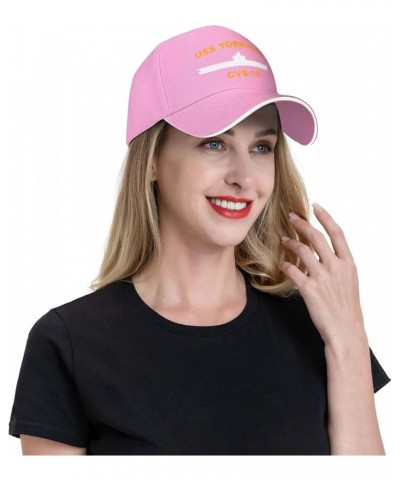 USS Yorktown CVS-10 Unisex Baseball Caps Sandwich Caps Casual hat Pink $11.27 Baseball Caps