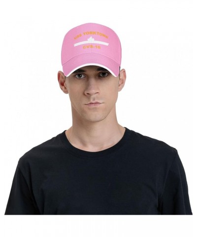 USS Yorktown CVS-10 Unisex Baseball Caps Sandwich Caps Casual hat Pink $11.27 Baseball Caps