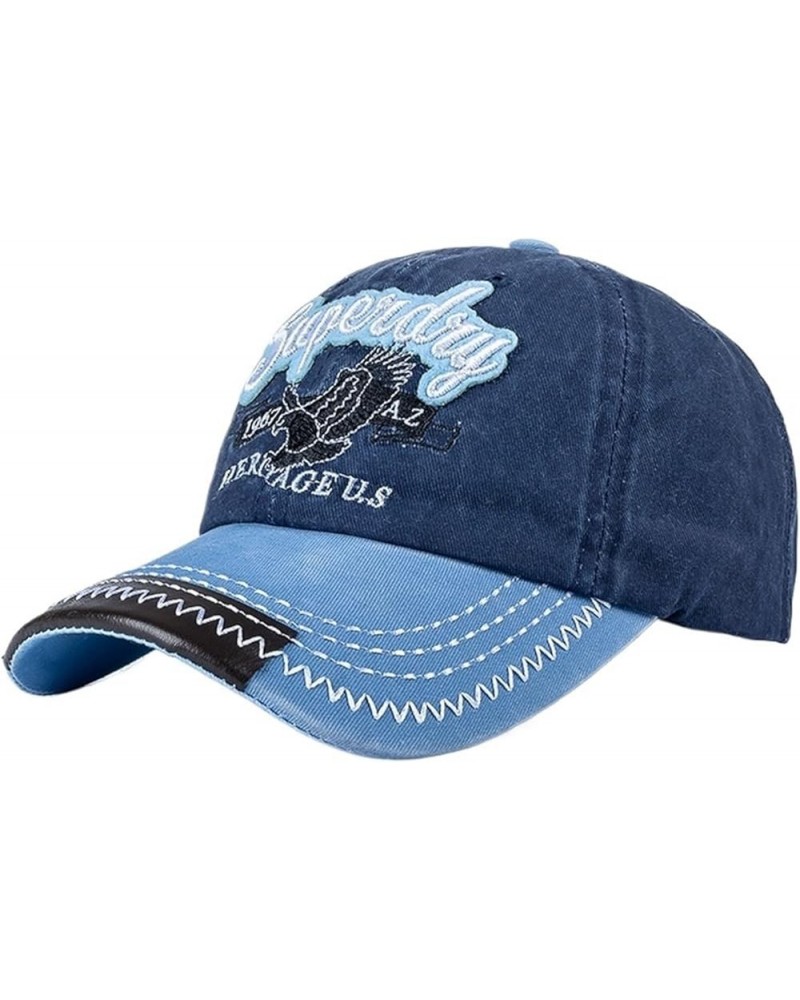 Unisex Cap Washed Embroidery Baseball Cap Outdoor Casual Color Matching Hats for Women Men Shading Cap Blue Navy Blue $19.86 ...