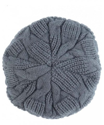 Men Women Hat Warm Chunky Cable Knit Hats Soft Thick Cute Knitted Cap for Cold Weather Pile of Hats Felted Women Grey-b $9.67...