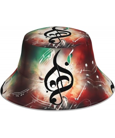 Zebra and Giraffe Print Bucket Hat for Women and Men Packable Travel Summer Beach Hat Sun Hats Hiking Hat Music Notes $13.68 ...