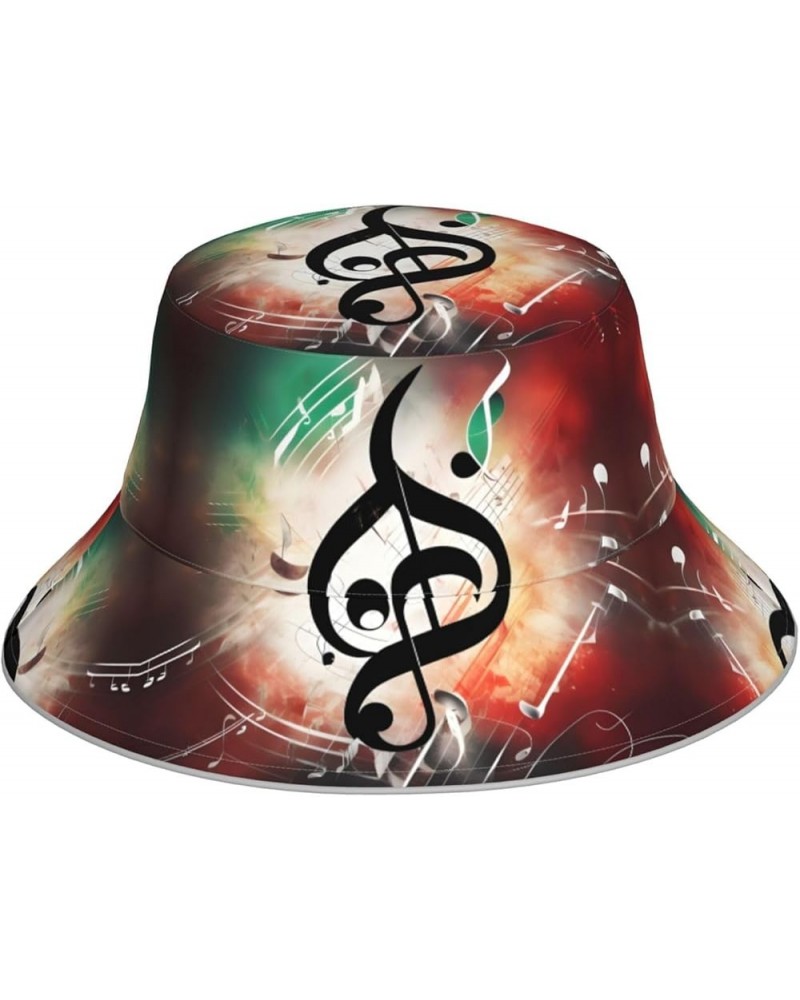 Zebra and Giraffe Print Bucket Hat for Women and Men Packable Travel Summer Beach Hat Sun Hats Hiking Hat Music Notes $13.68 ...