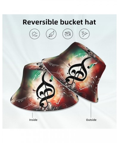 Zebra and Giraffe Print Bucket Hat for Women and Men Packable Travel Summer Beach Hat Sun Hats Hiking Hat Music Notes $13.68 ...