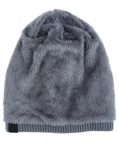 Men Women Hat Warm Chunky Cable Knit Hats Soft Thick Cute Knitted Cap for Cold Weather Pile of Hats Felted Women Grey-b $9.67...