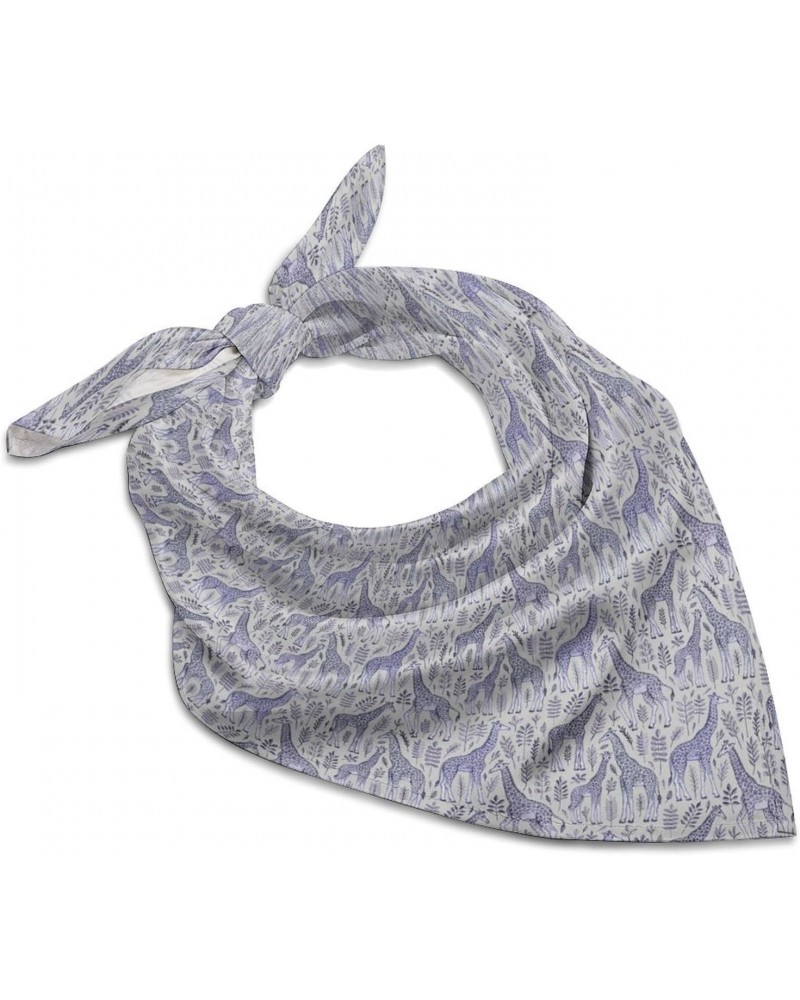 Blue Giraffe Unisex Bandanas Print Hair Kerchief Hair Scarves Headscarf Scarf Headband Handkerchiefs $8.82 Scarves