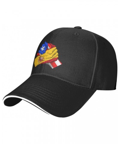 Puerto Rico and Spain Flag Friendship Baseball Cap Dad Trucker Flat Classic Adjustable Hats Men Women Hat Uv Protection Sun P...