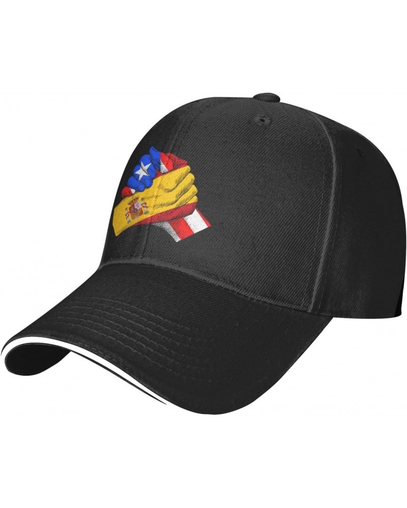 Puerto Rico and Spain Flag Friendship Baseball Cap Dad Trucker Flat Classic Adjustable Hats Men Women Hat Uv Protection Sun P...