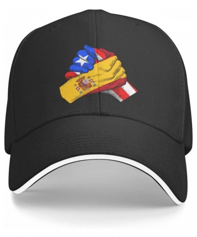 Puerto Rico and Spain Flag Friendship Baseball Cap Dad Trucker Flat Classic Adjustable Hats Men Women Hat Uv Protection Sun P...