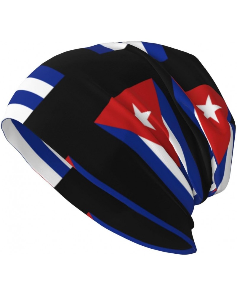 Cuba Flag Eco-Chic Knit Hats Fashionable Functionality for Modern Living Black $9.46 Skullies & Beanies