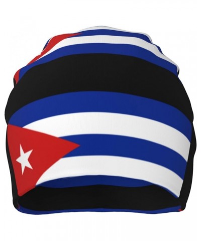 Cuba Flag Eco-Chic Knit Hats Fashionable Functionality for Modern Living Black $9.46 Skullies & Beanies