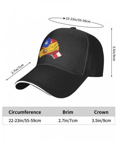 Puerto Rico and Spain Flag Friendship Baseball Cap Dad Trucker Flat Classic Adjustable Hats Men Women Hat Uv Protection Sun P...