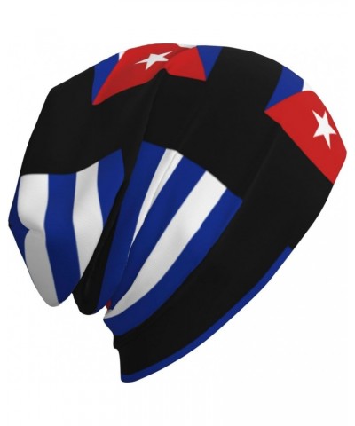 Cuba Flag Eco-Chic Knit Hats Fashionable Functionality for Modern Living Black $9.46 Skullies & Beanies