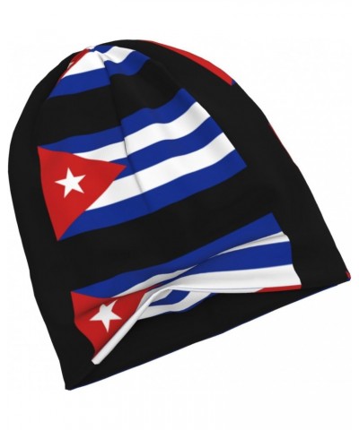 Cuba Flag Eco-Chic Knit Hats Fashionable Functionality for Modern Living Black $9.46 Skullies & Beanies