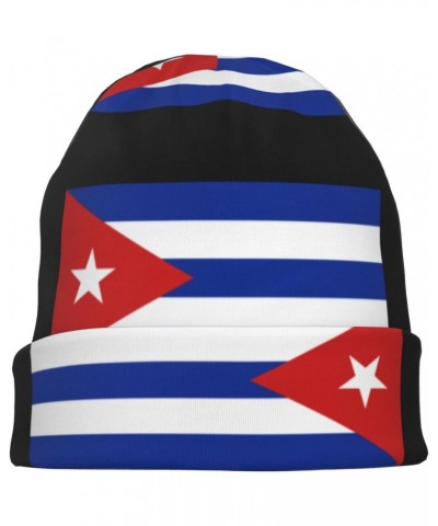 Cuba Flag Eco-Chic Knit Hats Fashionable Functionality for Modern Living Black $9.46 Skullies & Beanies