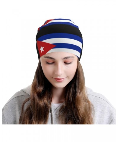 Cuba Flag Eco-Chic Knit Hats Fashionable Functionality for Modern Living Black $9.46 Skullies & Beanies