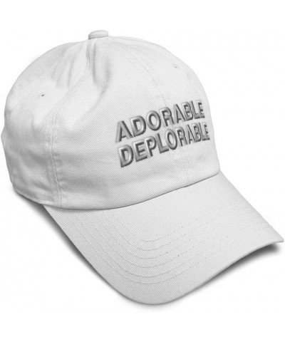 Custom Soft Baseball Cap Adorable Deplorable B Embroidery Funny Twill Cotton Dad Hats for Men & Women White Design Only $16.2...