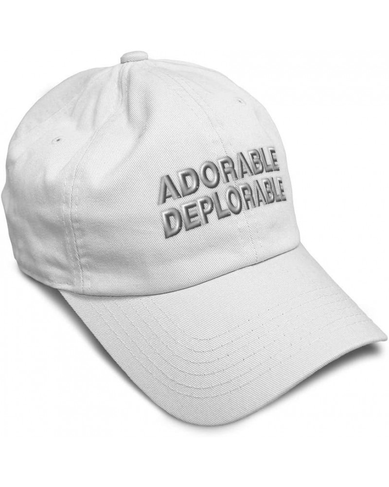 Custom Soft Baseball Cap Adorable Deplorable B Embroidery Funny Twill Cotton Dad Hats for Men & Women White Design Only $16.2...