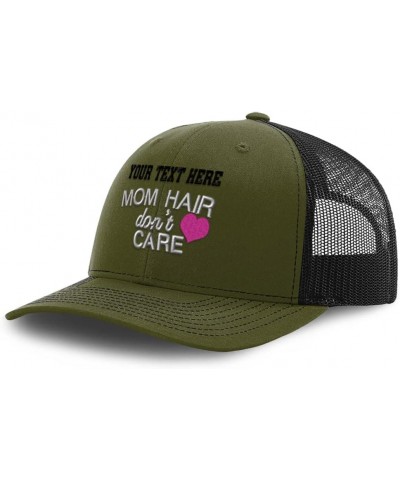 Custom Richardson Trucker Hat Mom Hair Don't Care Mom Polyester Baseball Cap Loden Black Personalized Text Here $13.99 Baseba...