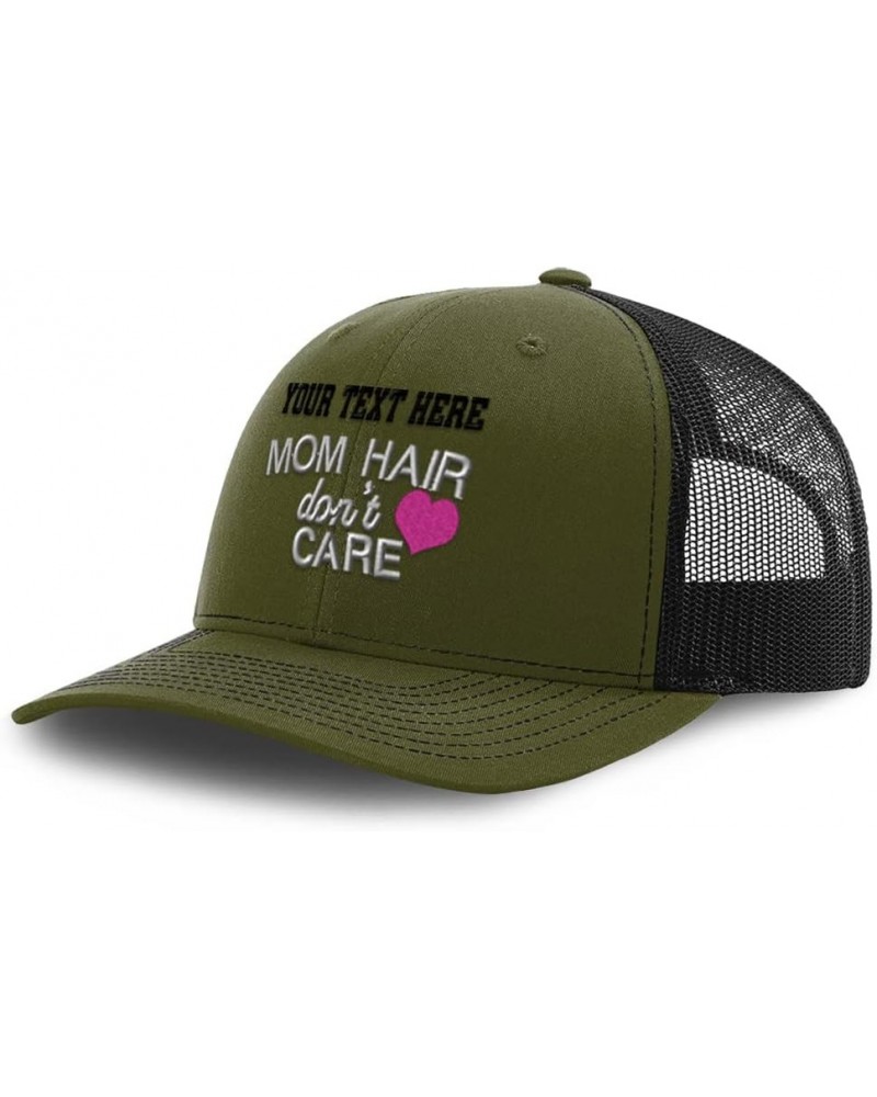 Custom Richardson Trucker Hat Mom Hair Don't Care Mom Polyester Baseball Cap Loden Black Personalized Text Here $13.99 Baseba...