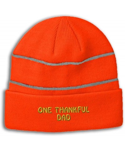 Custom Reflective Beanie 1 Thankful Dad Blessed Family E Acrylic High Visibility Running Gear for Men & Women 1 Size Neon Ora...