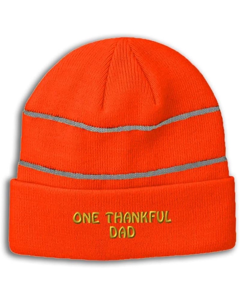 Custom Reflective Beanie 1 Thankful Dad Blessed Family E Acrylic High Visibility Running Gear for Men & Women 1 Size Neon Ora...