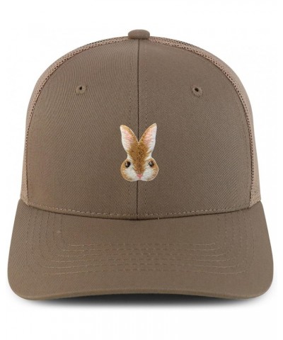 Rabbit Embroidered Patch Structured 6 Panel Mesh Back Trucker Cap Khaki $16.19 Baseball Caps