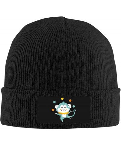 Unisex Beanie for Men and Women Cuffed Plain Knit Hat Winter Soft Warm Beanies Hats Cap Monkey Play Ball $10.79 Skullies & Be...