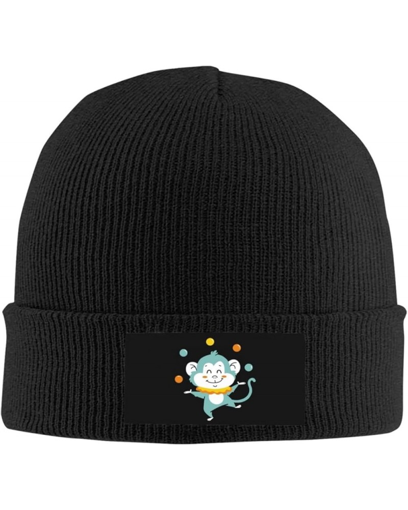 Unisex Beanie for Men and Women Cuffed Plain Knit Hat Winter Soft Warm Beanies Hats Cap Monkey Play Ball $10.79 Skullies & Be...