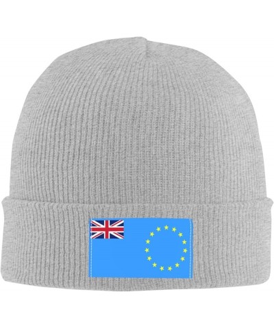 Proposed Flag of The Cook Islands (1973) Beanie Hat for Men Women Soft Cozy Skull Cap Winter Warm Knit Hats Gray $9.56 Skulli...