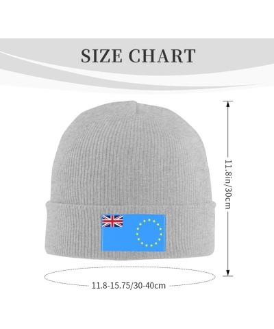 Proposed Flag of The Cook Islands (1973) Beanie Hat for Men Women Soft Cozy Skull Cap Winter Warm Knit Hats Gray $9.56 Skulli...