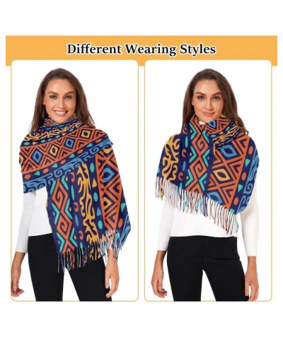 Decorative Ethnic Pattern Scarf for Women Pashmina Soft Cashmere Scarf Tassel Shawl Scarf Wraps Warm for Fall Winter 86×30 in...