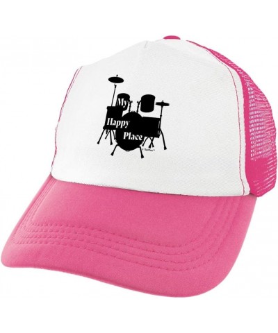 My Happy Place Drumset Trucker Hat 1 Pink $20.05 Baseball Caps