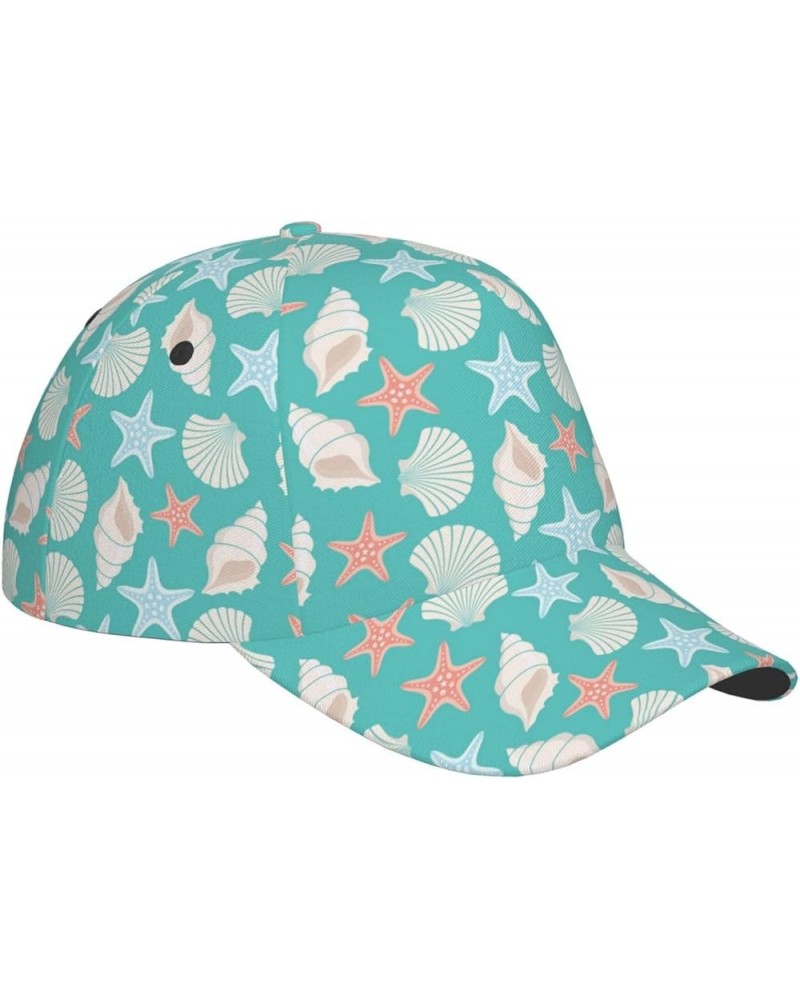 Ocean Fish Starfish Pearl Baseball Cap for Women Men Fashion Casual Trucker Hats Adjustable Hip Hop Snapback Hat Ocean Cute S...