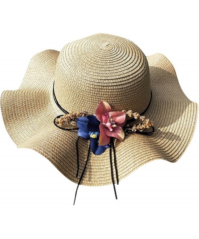 Panama Hat Sun Hats for Women Men Wide Brim Fedora Hat UV UPF 50+ Foldable Packable Summer Straw Beach Hat C-yellow $10.25 Su...