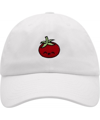 Tomato Premium Dad Hat Embroidered Baseball Cap Vegetable Vegan White $10.24 Baseball Caps