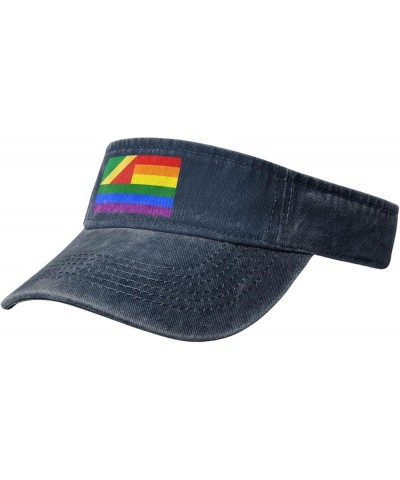 The Republic of The Congo Rainbow Flag Sun Visor Hats for Women Men Adjustable Sports Sun Hats Cotton Golf Cap Navy Blue $14....