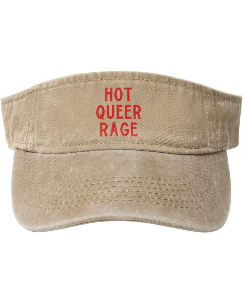 Hot Queer Rage Sport Sun Visor Hats Cotton Ball Caps Empty Top Baseball Sun Cap for Men Women,Black Natural $11.79 Visors