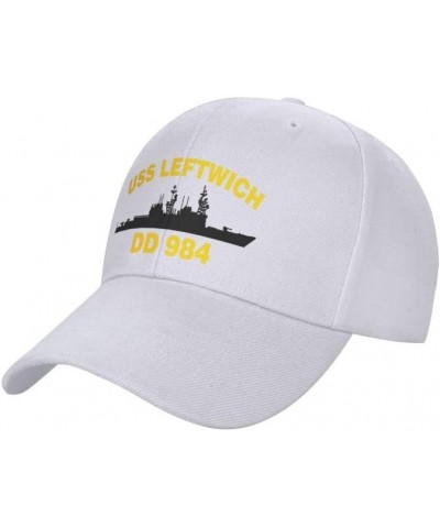 USS Leftwich DD 984 Flag Denim Hats Baseball Caps Fisherman's hat Knitted hat White $12.54 Baseball Caps