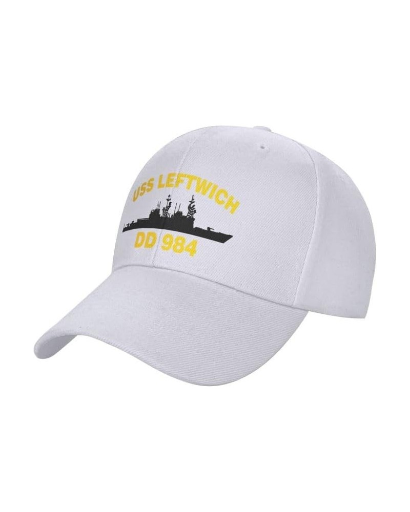 USS Leftwich DD 984 Flag Denim Hats Baseball Caps Fisherman's hat Knitted hat White $12.54 Baseball Caps