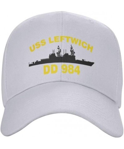 USS Leftwich DD 984 Flag Denim Hats Baseball Caps Fisherman's hat Knitted hat White $12.54 Baseball Caps