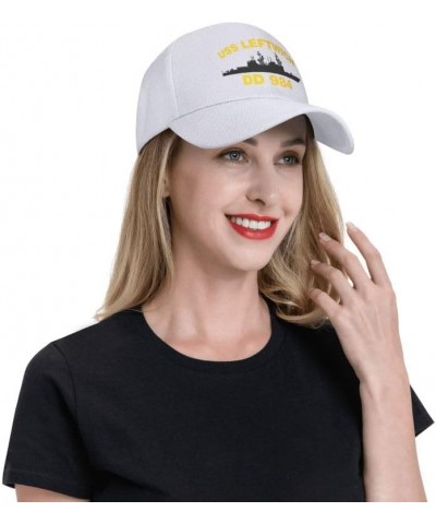 USS Leftwich DD 984 Flag Denim Hats Baseball Caps Fisherman's hat Knitted hat White $12.54 Baseball Caps