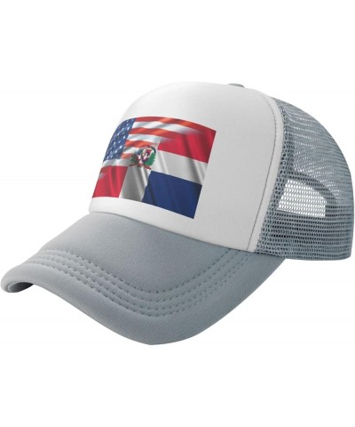 American Dominican Combined Corrugated Flag Baseball Cap Trucker Hat for Men and Women Adjustable Outdoor Mesh Snapback Hat G...