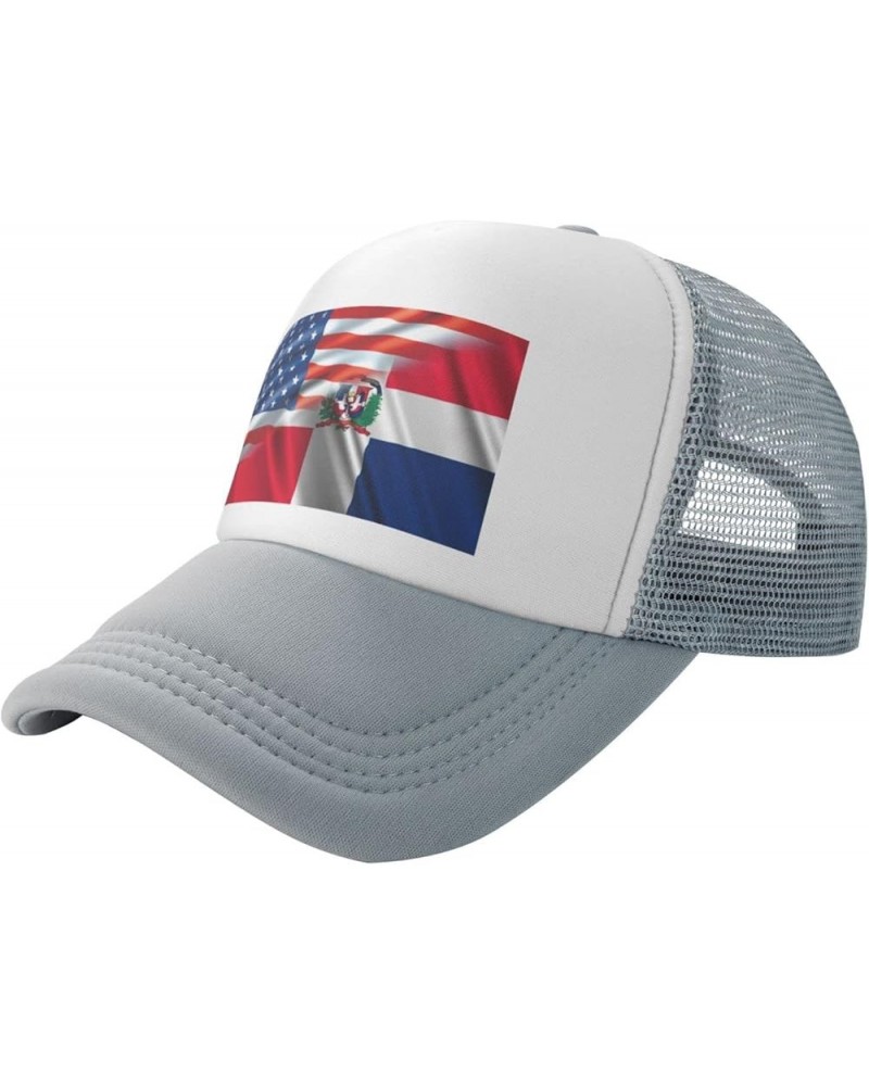 American Dominican Combined Corrugated Flag Baseball Cap Trucker Hat for Men and Women Adjustable Outdoor Mesh Snapback Hat G...