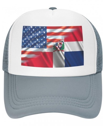 American Dominican Combined Corrugated Flag Baseball Cap Trucker Hat for Men and Women Adjustable Outdoor Mesh Snapback Hat G...