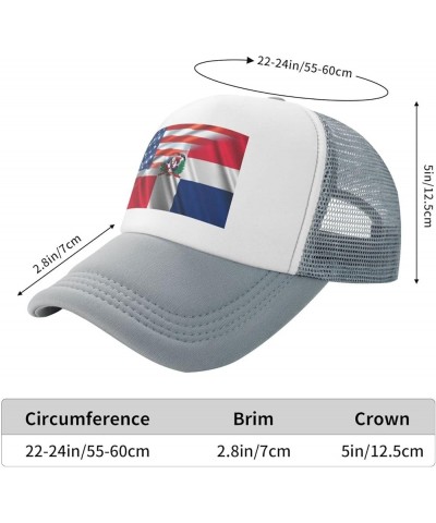 American Dominican Combined Corrugated Flag Baseball Cap Trucker Hat for Men and Women Adjustable Outdoor Mesh Snapback Hat G...