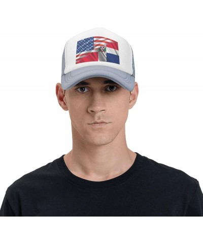 American Dominican Combined Corrugated Flag Baseball Cap Trucker Hat for Men and Women Adjustable Outdoor Mesh Snapback Hat G...