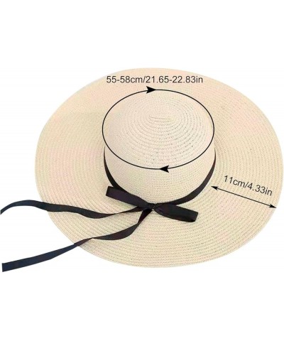 Gear Hat Brim Straw Hat Sun Floppy Wide Brim Hats Bowknot Folding Beach Cap Floppy Hats for Men White $7.79 Sun Hats